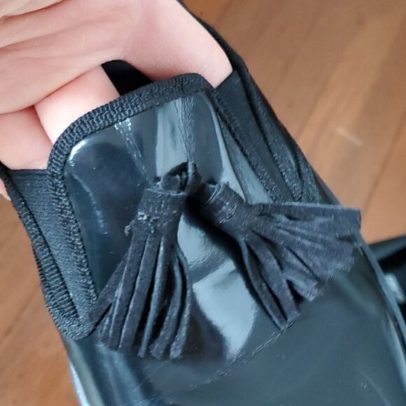 ASOS Shiny Black Tasseled Loafers - Picture 2 of 7